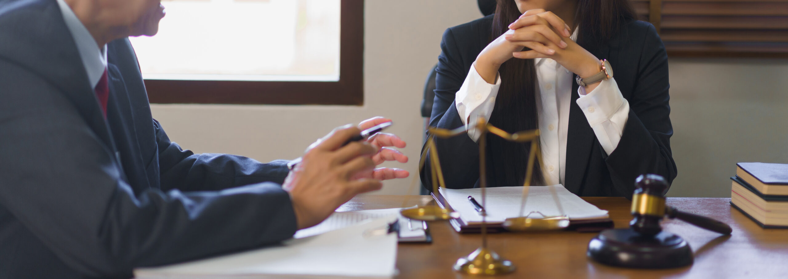 Legal and justice concept, Senior lawyer explains and provide le