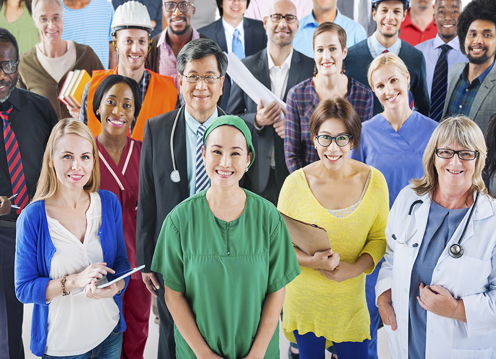 Group of diverse occupation people